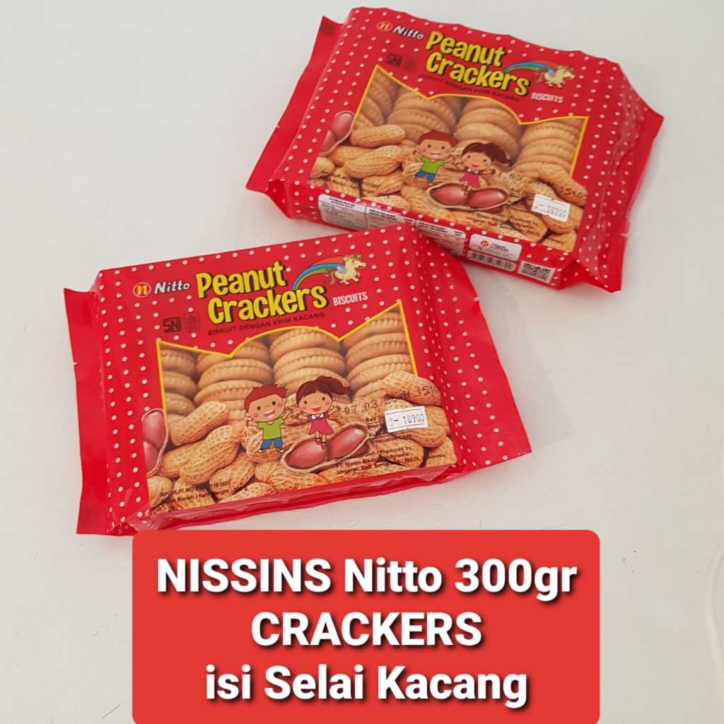 NISSIN Nitto Biscuit Crackers isi SELAI KACANG 300 gr / Nissin NITTO PEANUT CRACKERS BISCUIT MURAH 3