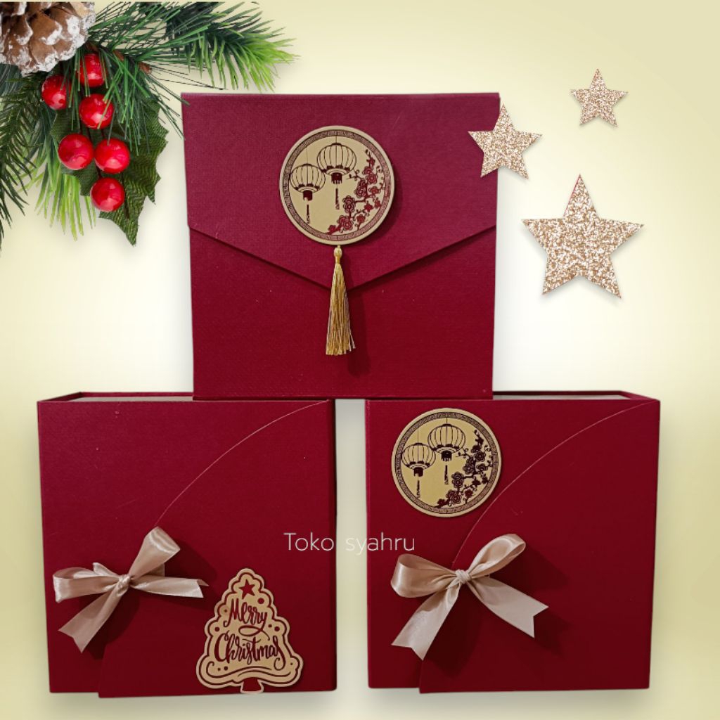 

bok hampers Imlek CNY/hardbox natal/bok lapis/bok kue kering 350gr/hampers 4 toples nuai/bok