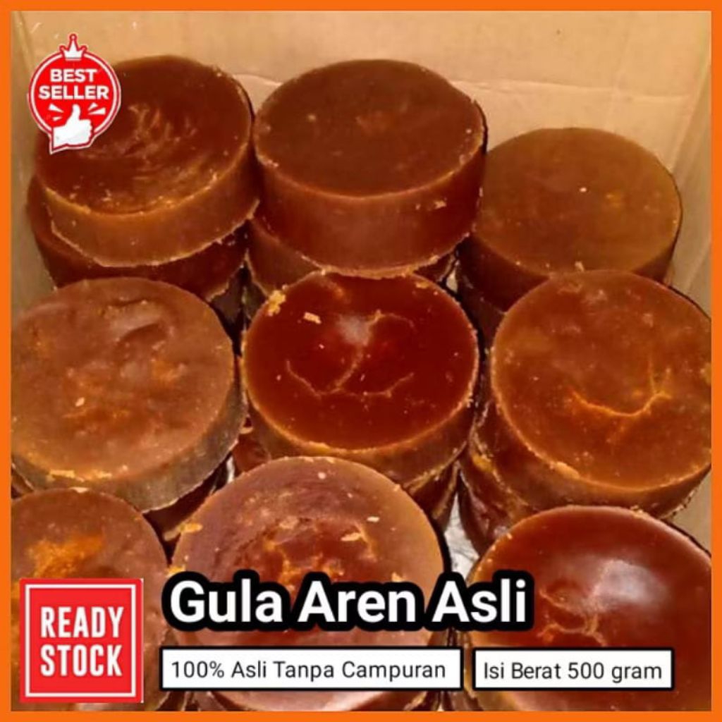 

Gula Aren Asli 100% 500g Bungkus Daun Asli Ciamis / Gula Kawung Asli