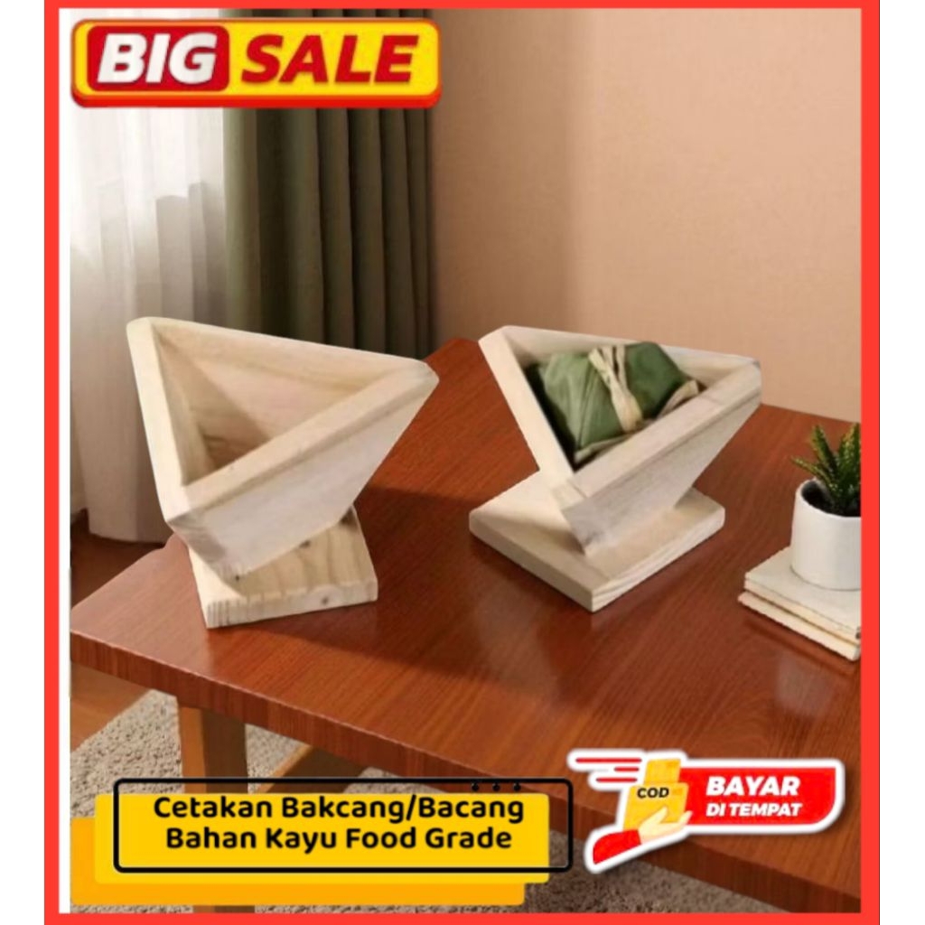 Cetakan Kue Bakcang Bahan Kayu /Cetakan Bacang SEGITIGA KERUCUT