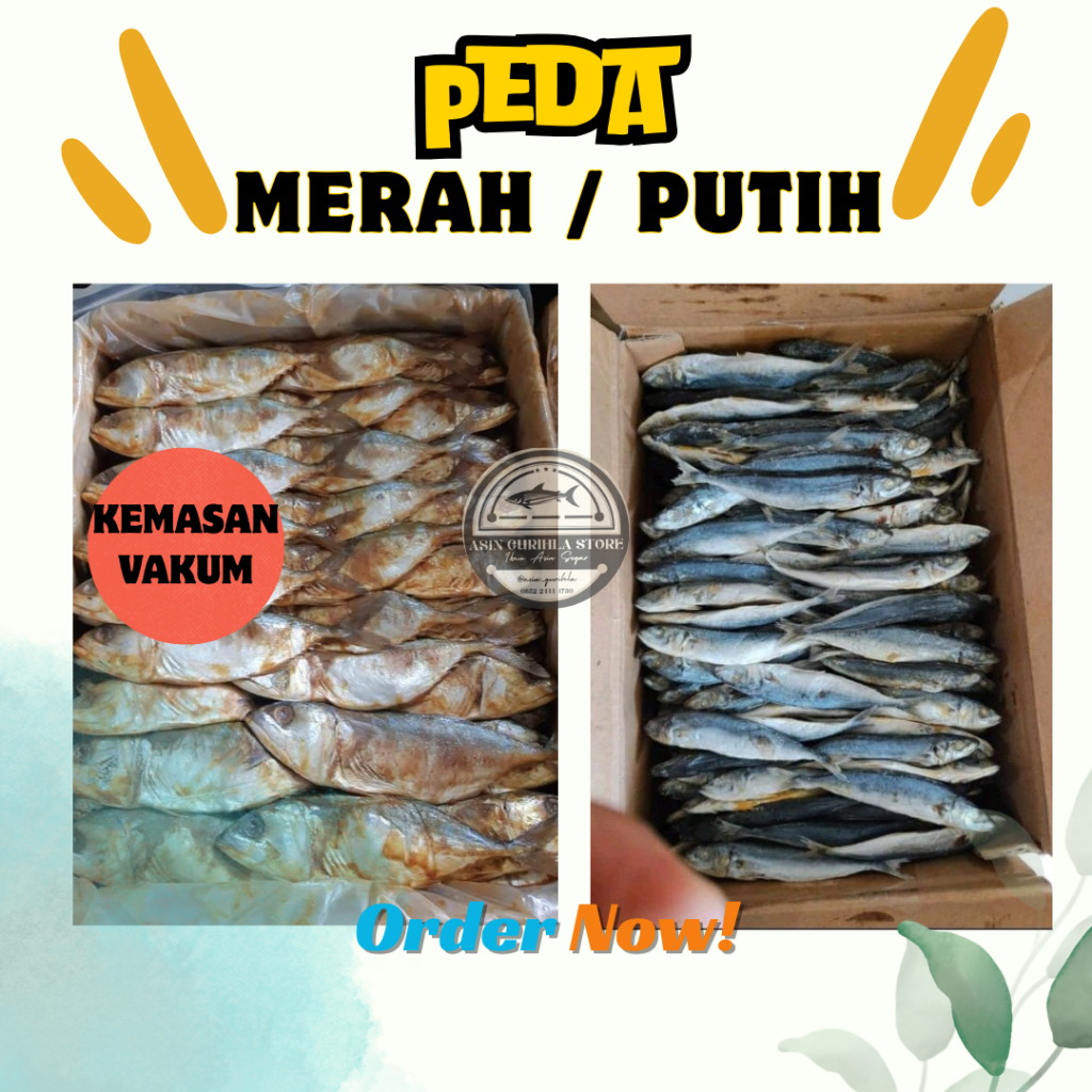

Ikan Asin Peda Merah Putih Ukuran Sedang Kemasan Vakum 250gr - 500gr