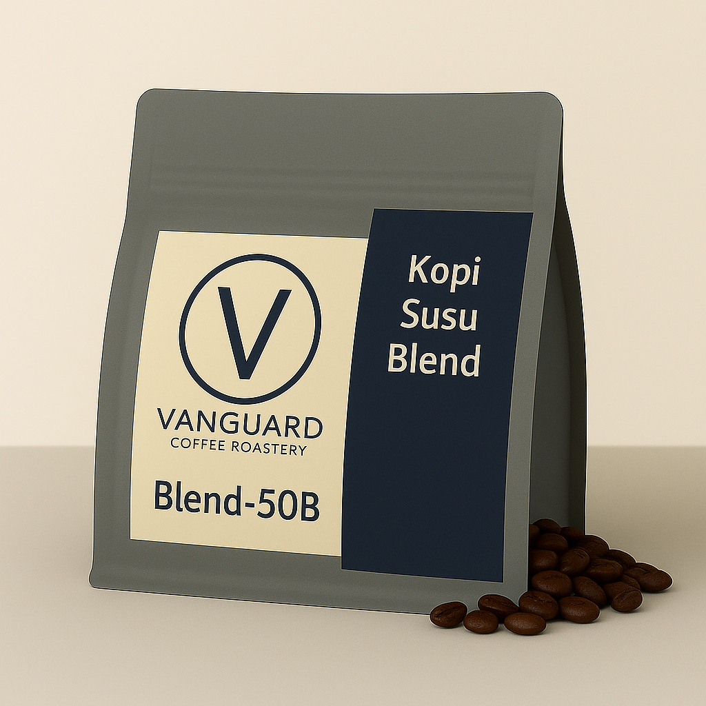 

Vanguard Coffee Roastery – Kopi Susu Blend-50B Robusta dan Arabika 500g / 1000g | Giling & Biji Utuh