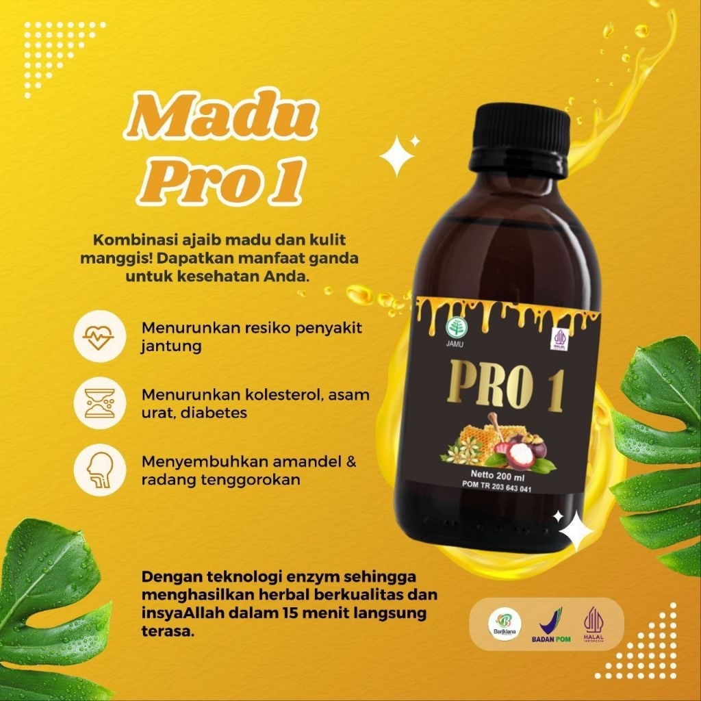 

Madu Pro 1 Bariklana | Kombinasi Madu dan Kulit Manggis 200 ml
