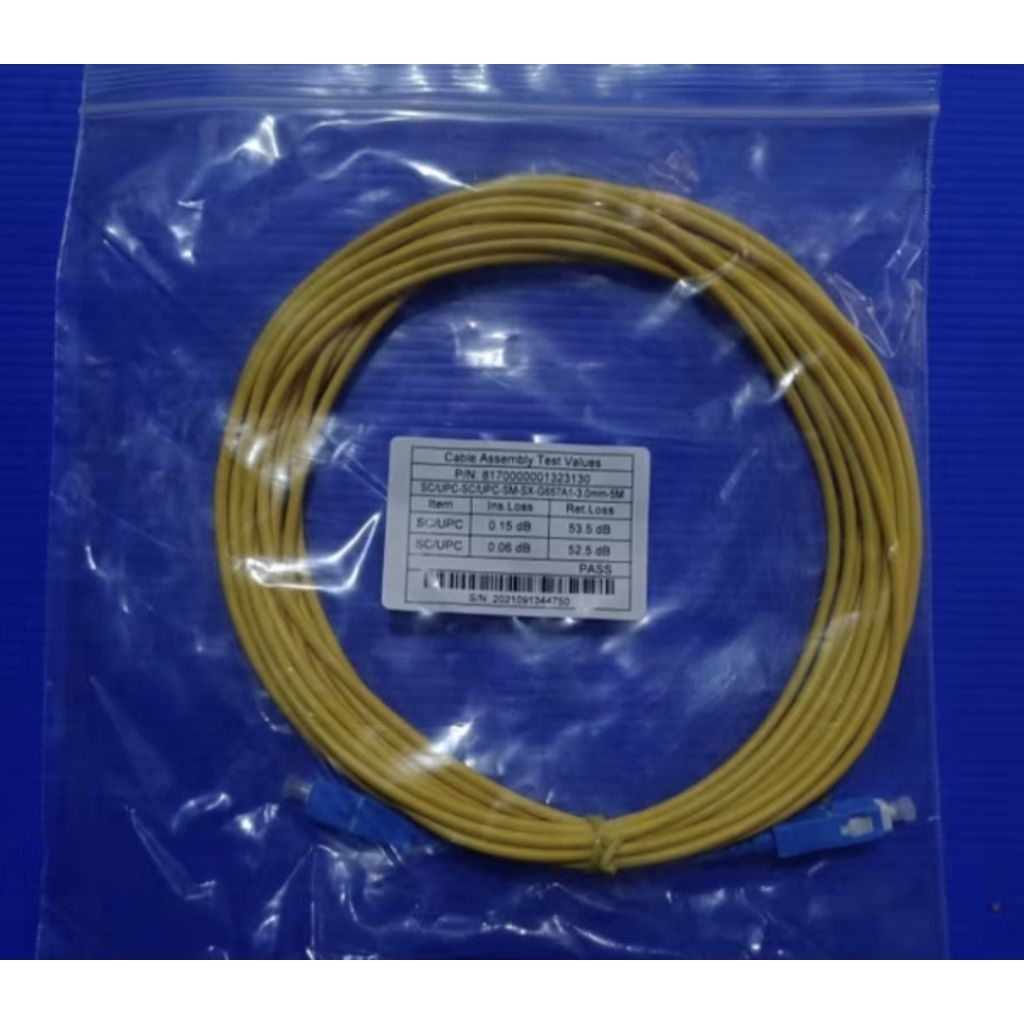 patchcord sc sc 3 mm 5 meter simplex/PATCHCORD SC SC 5 METER SIMPLEX