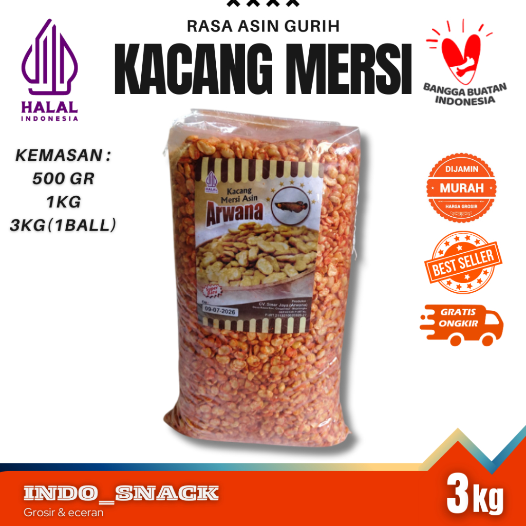 

KACANG MERSI/KACANG KORO KUPAS PEDAS 1BALL(3kg)