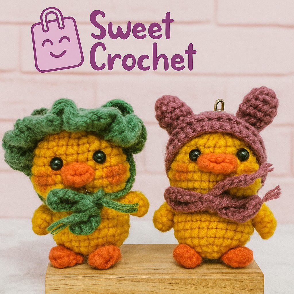 Duck With Hat Keychain Crochet / Amigurumi