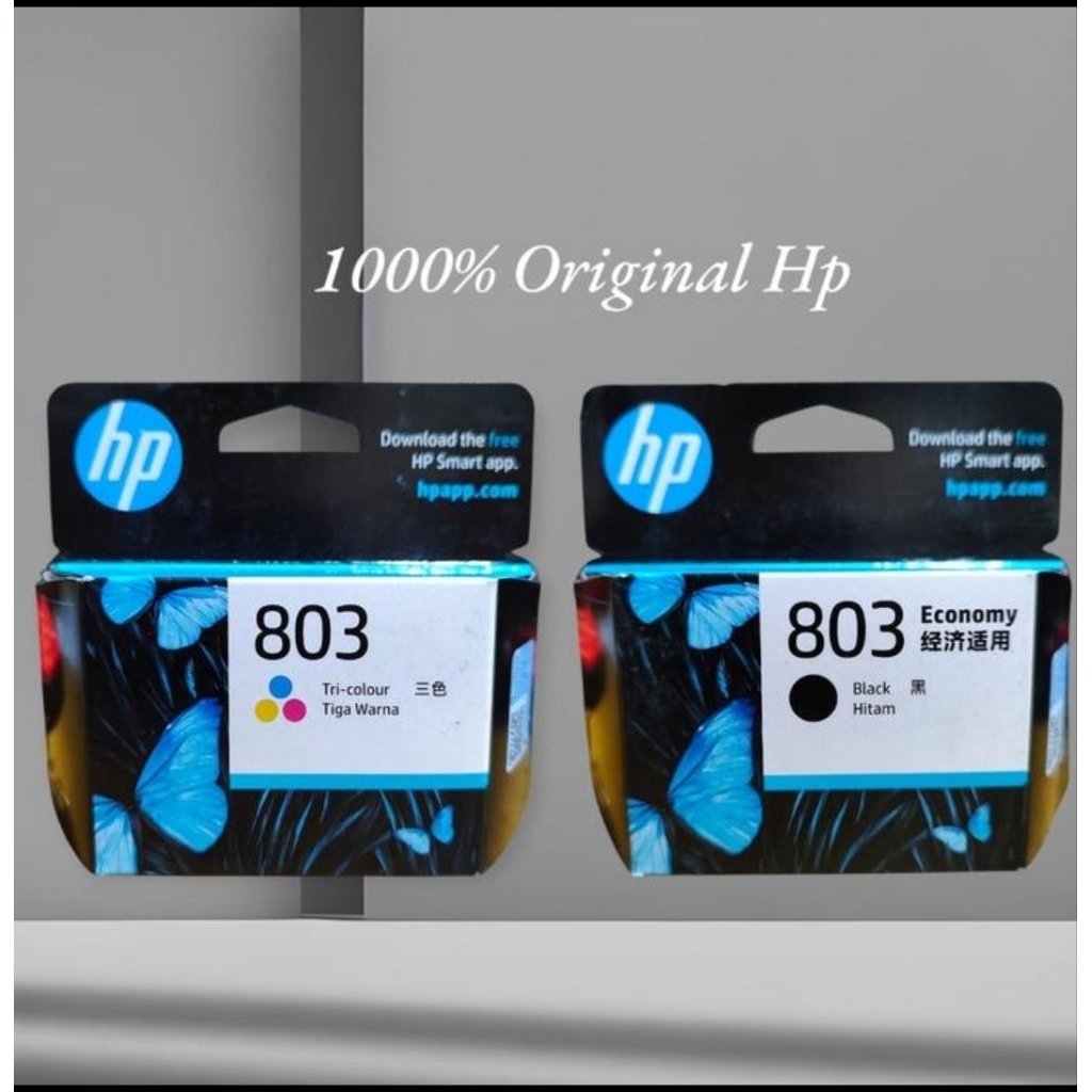 1 Paket hp cartridge 803 black + 803 tri color originalSupport Printer Tipe :HP Deskjet 2132 All-in-