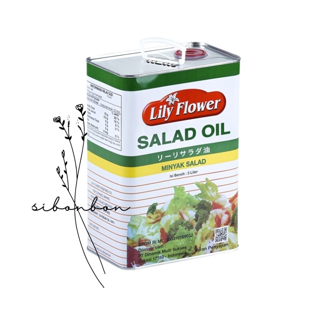 

Lily Flower Salad Oil Soy Bean Oil 3L | Termurah Salad Oil