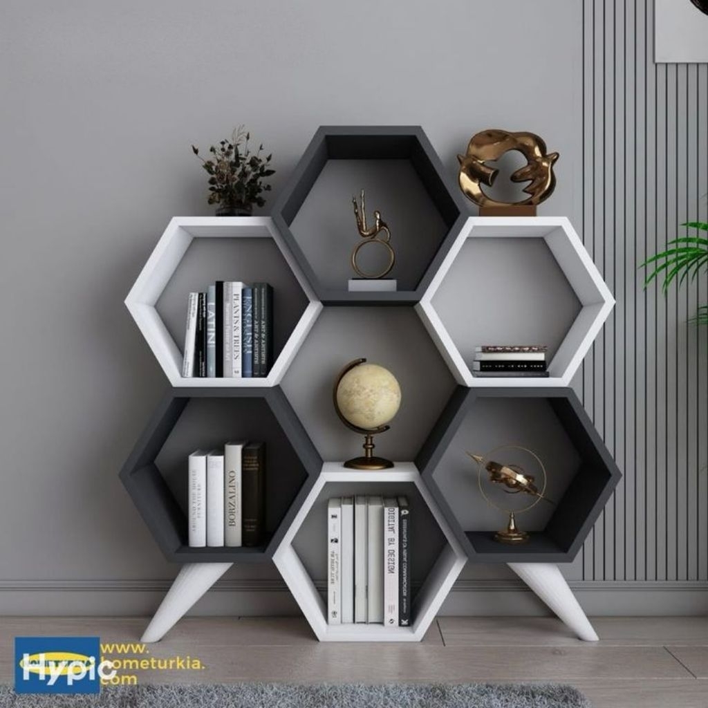 RAK DINDING HEXAGONAL/Rak dinding minimalis serbaguna/rak dinding segi enam hiasan dinding pojok aes