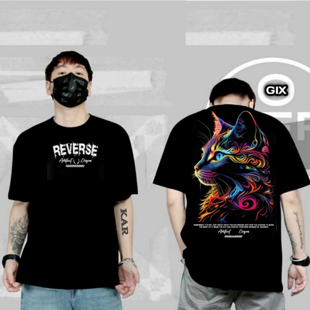 GIX DISTRO KAOS MOTIF KUCING TERBARU / KAOS PRIA WANITA TERBARU / TSHIRT DISTRO / TSHIRT DISTRO