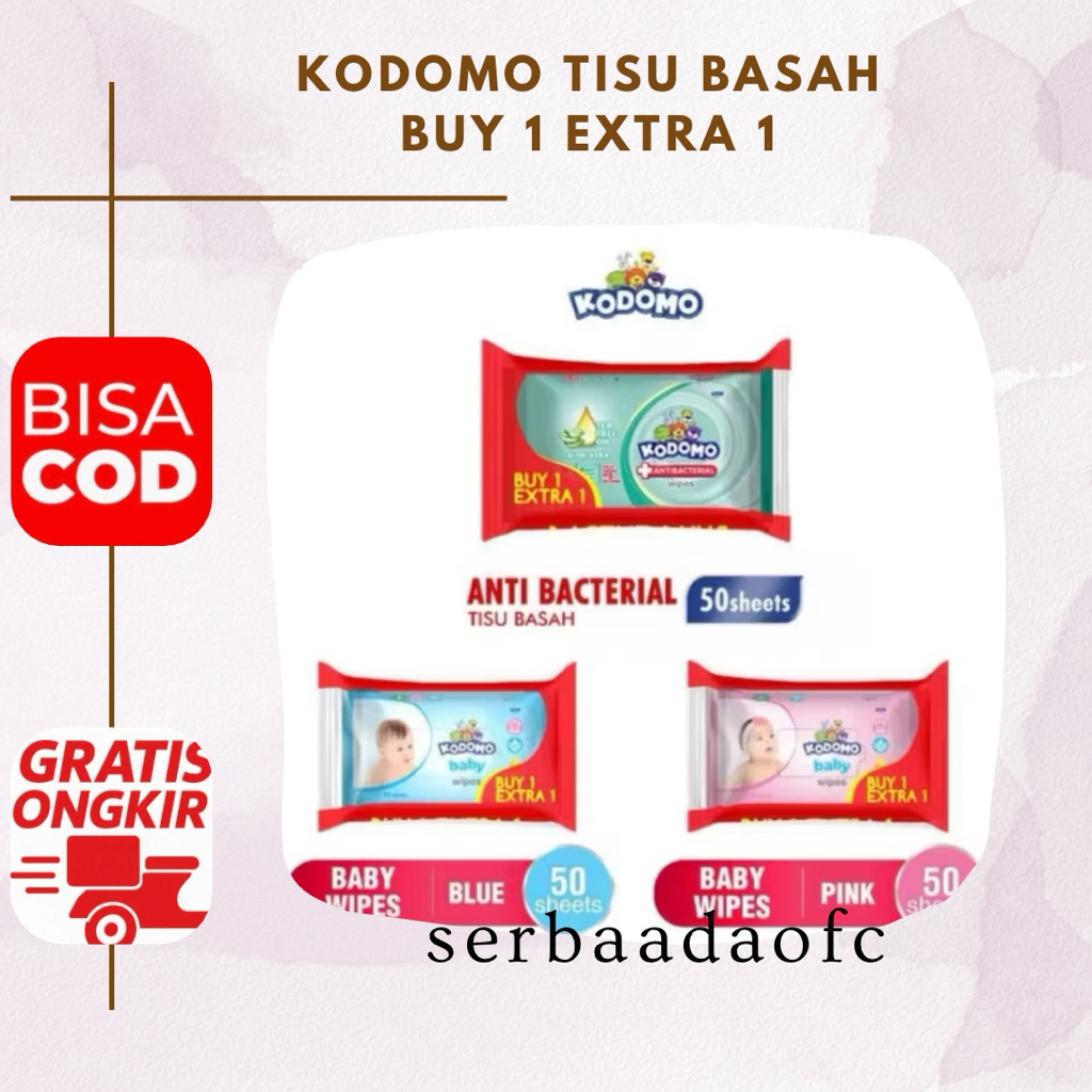 KODOMO BABY WIPES 50S  TISU BASAH KODOMO Buy 1 Get 1 Kodomo Tissue Basah Kodomo TERMURAH