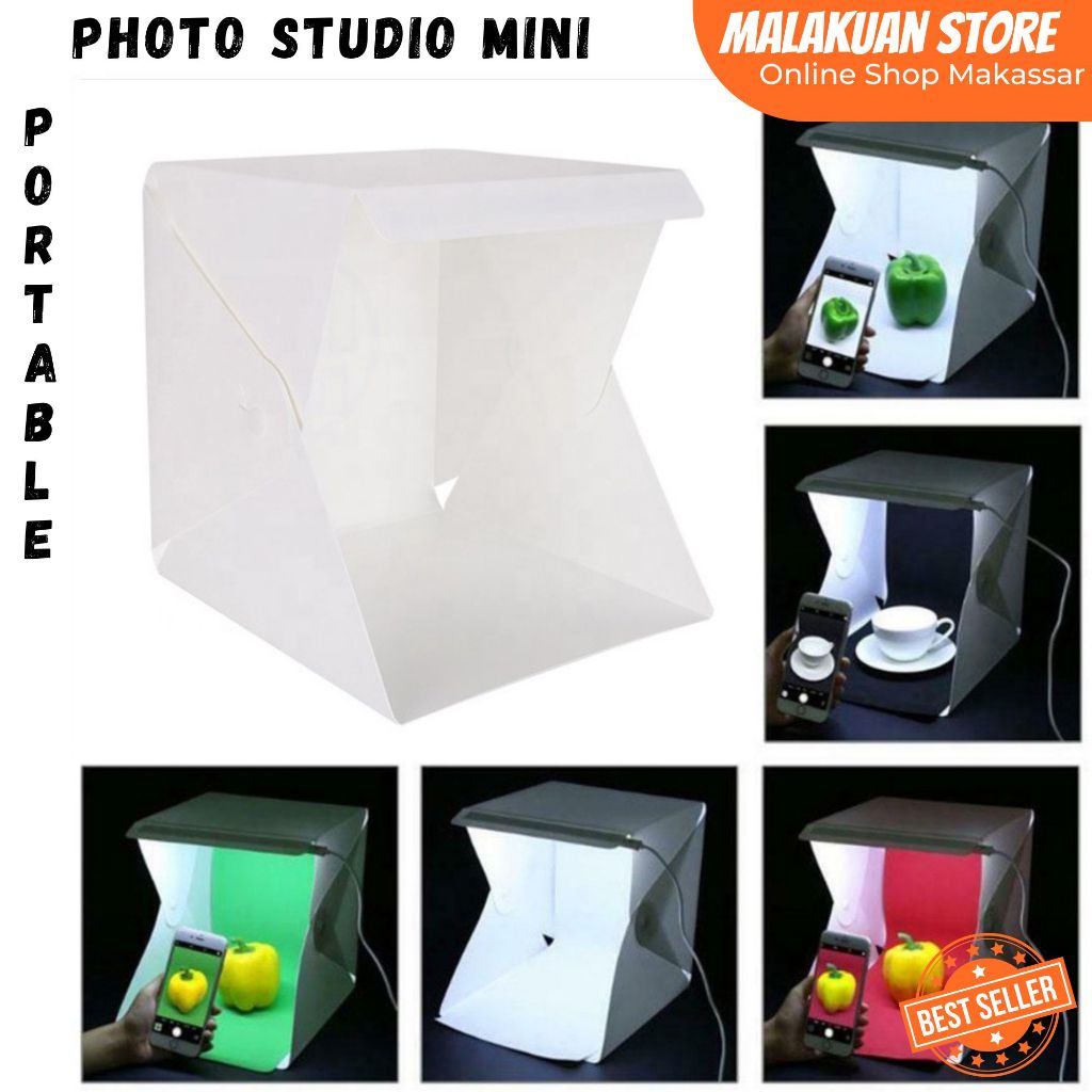 PHOTOBOX + LED Photo Studio Mini Box Portable Lampu Kotak Lipat / Photo Studio Softbox Photo Box
