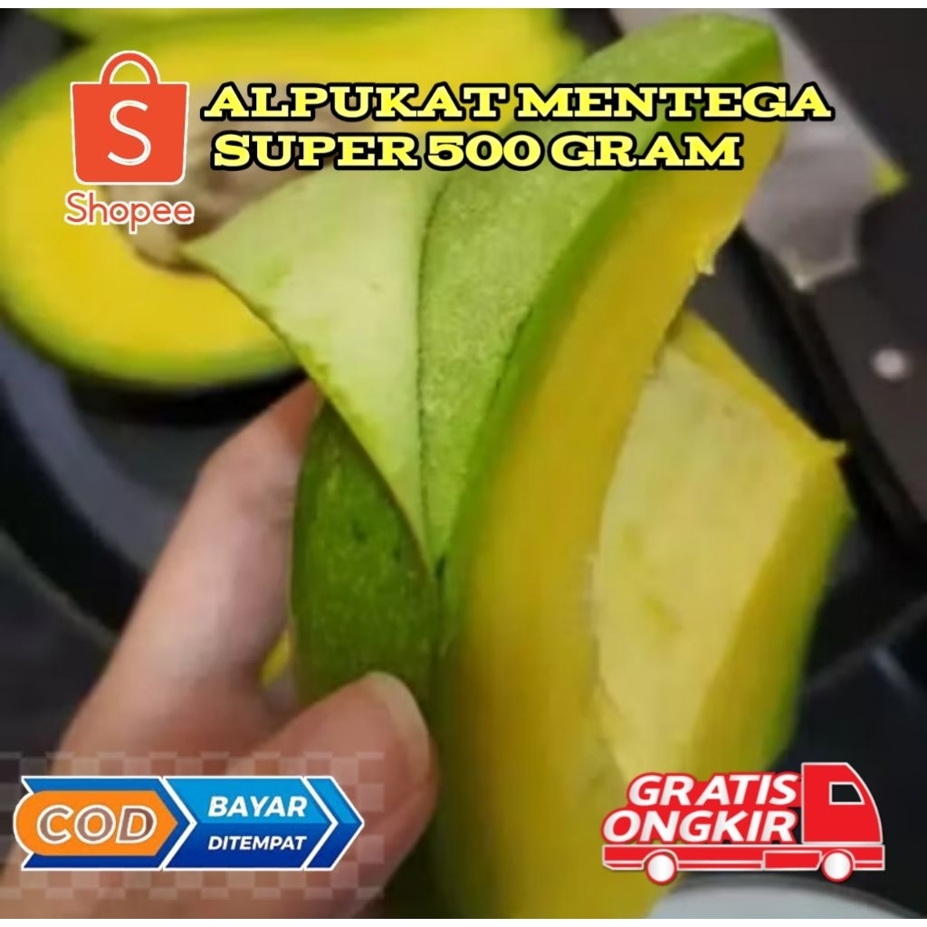 

Alpukat Mentega super kuning 500g isi 4,5,6 kualitas supermarket (kami kirimkan dengan keadaan mentah)