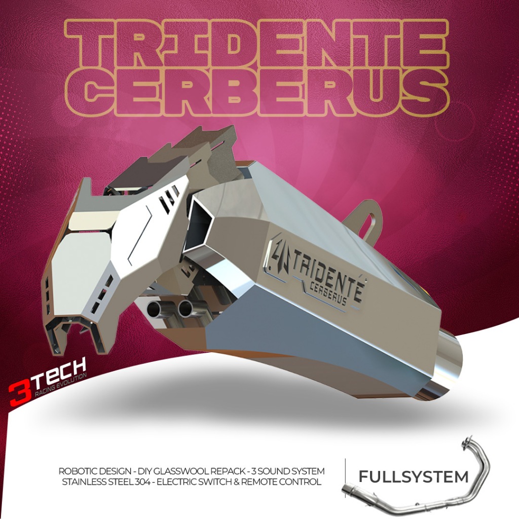 Motor 250cc 2 Silinder 3tech Tridente Cerberus Knalpot 3 Suara  Fullsystem Bergaransi Original