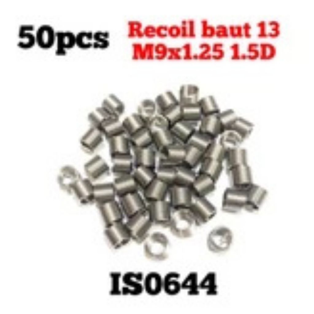 50pcs recoil m9x1.25 1.5D paket helicoil recoil baut 13 bukan m8x1.25 #drat rusak