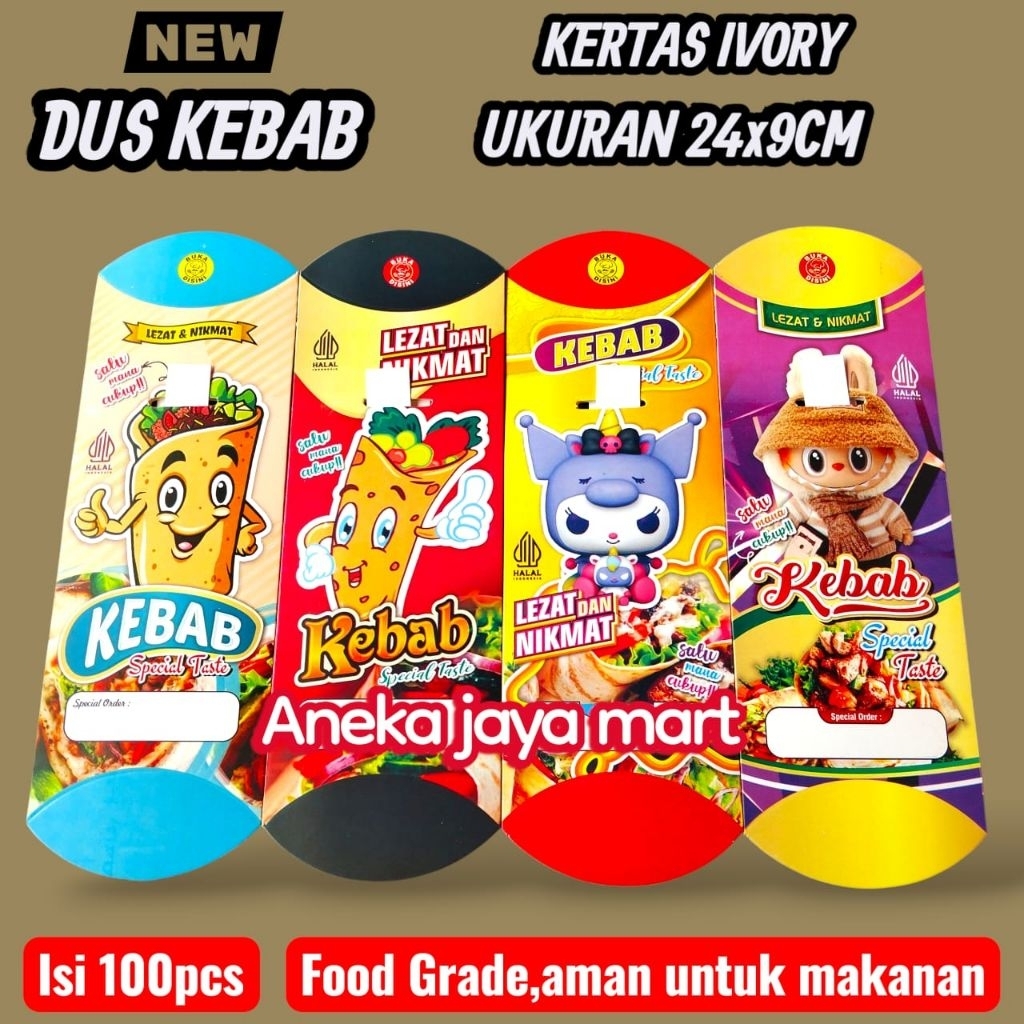 

100lembar dus kebab / box kebab / wadah kebab / kertas kebab