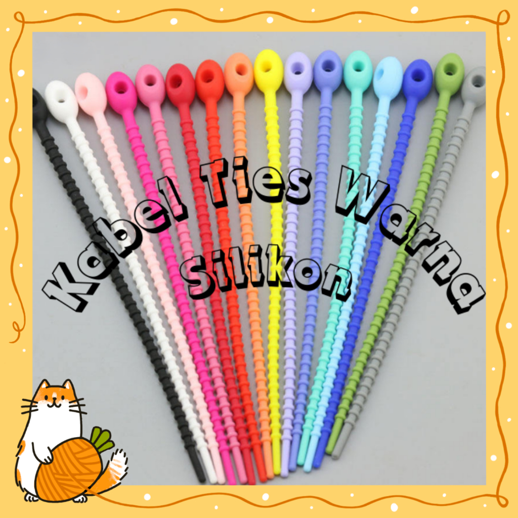 

Kabel Ties Warna / Tali Karet Silikon / Pengikat Kabel Multifungsi Ukuran 17cm&21cm