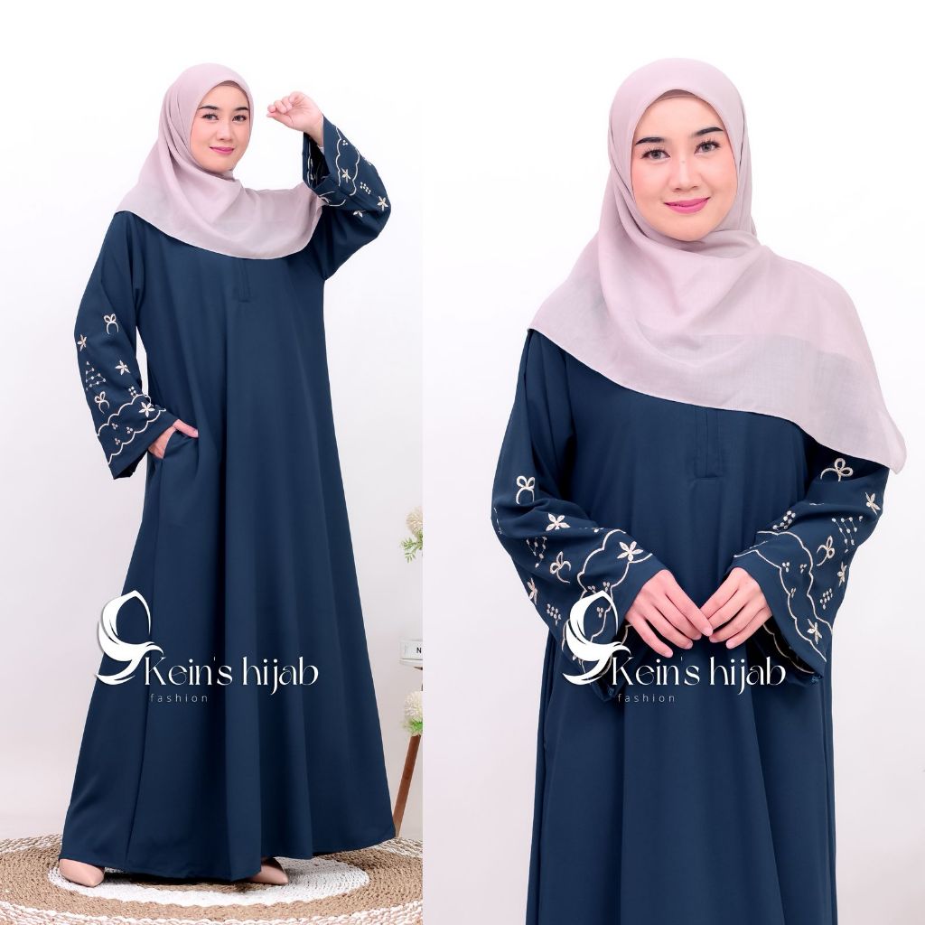 Zunayra abaya dress by keinsfashion bahan sabrina anti uv baju gamis perempuan terbaru rema dan dewa