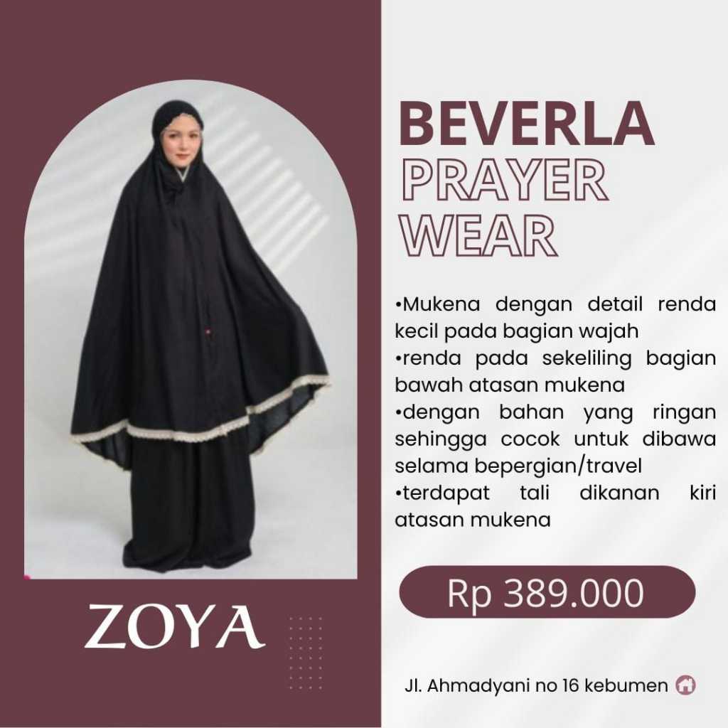 Zoya Beverla Mukena Dewasa Rayon Renda Polos