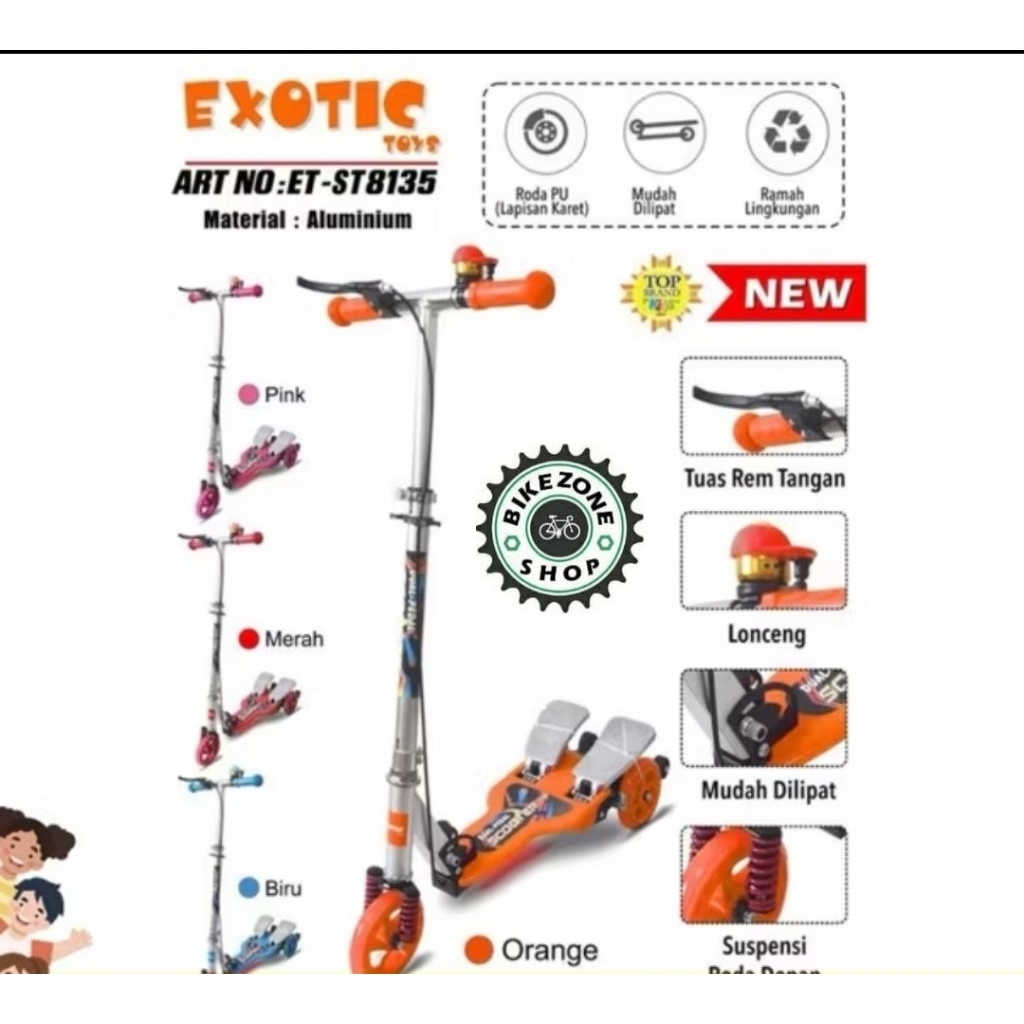 Scooter injak 2 pedals injak genjot  Exotic 8135 Scooter RMB