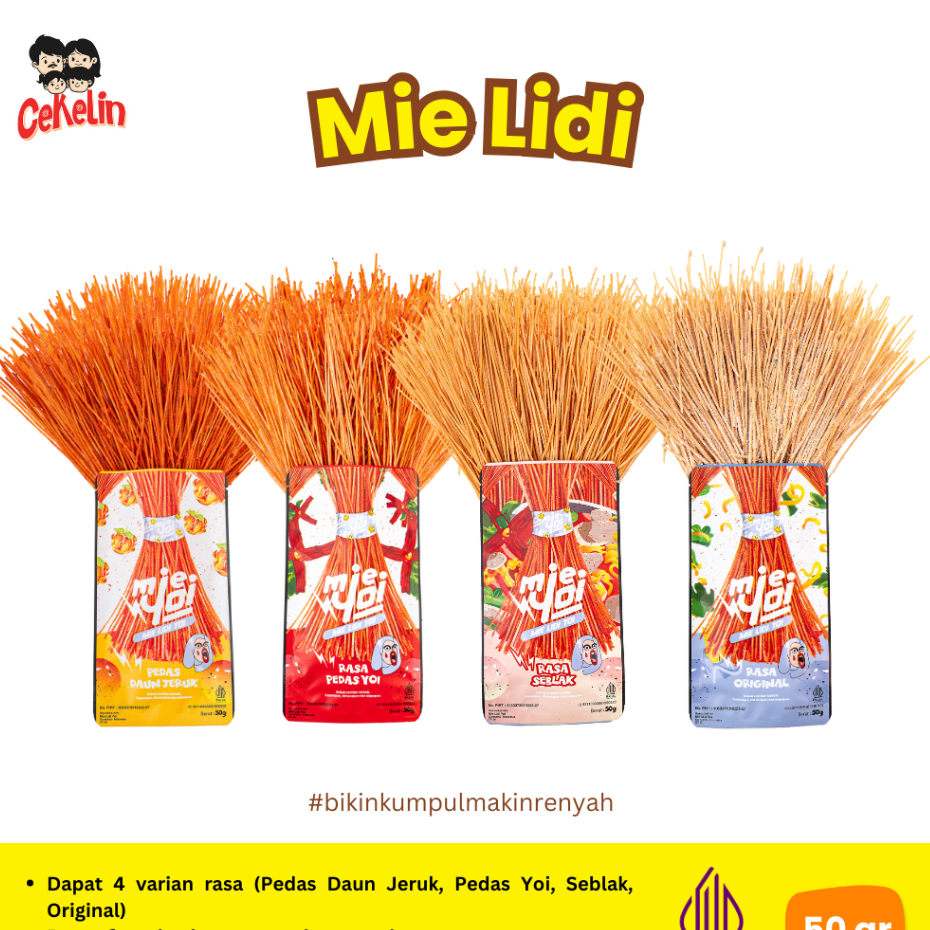 

MIE YOI MIE LIDI Berat 50gr Cemilan Mie Lidi