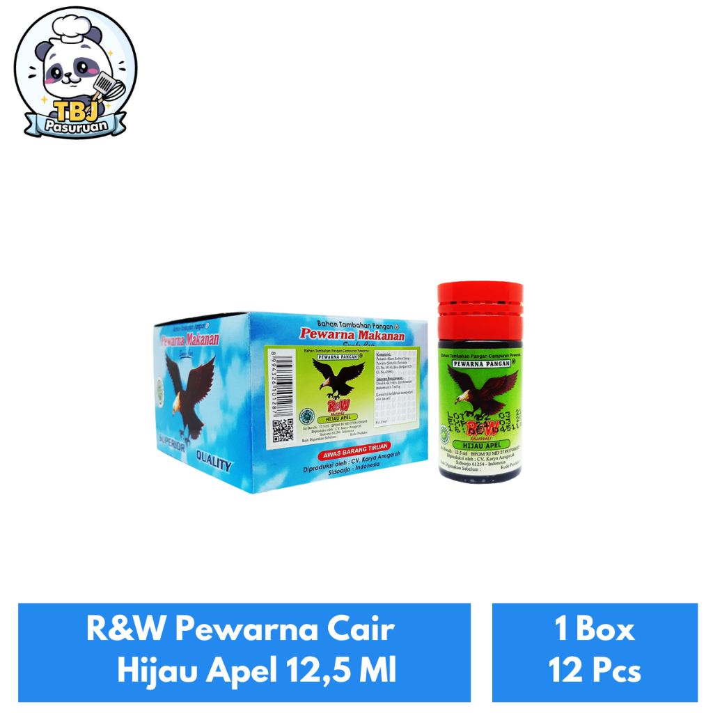 

R&W Pewarna Cair Hijau Apel 12,5 Ml Kemasan 1 Box Isi 12 Pcs