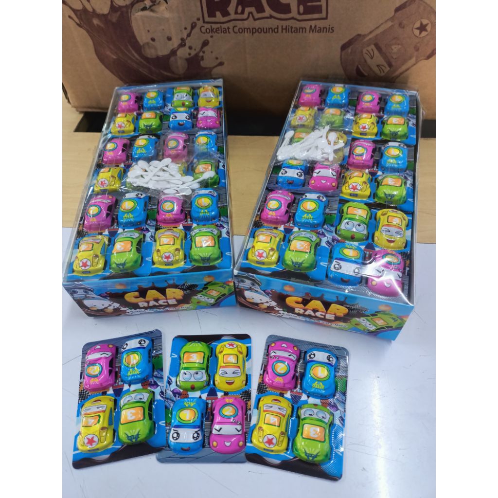 COKLAT CAR RACE COKLAT COMPOUND HITAM MANIS 1 BOX ISI 30 PCS
