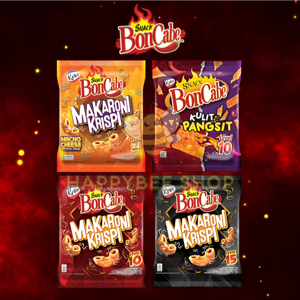 

Makaroni Krispi Bon Cabe 1 Renceng isi 10 Pcs @ 27 gr