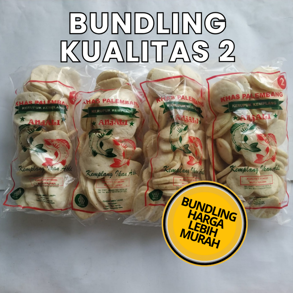 

Bundling 4 Kantong Kerupuk Kemplang Asli Khas Palembang Kualitas Nomor 2 Berat 1000 Gram
