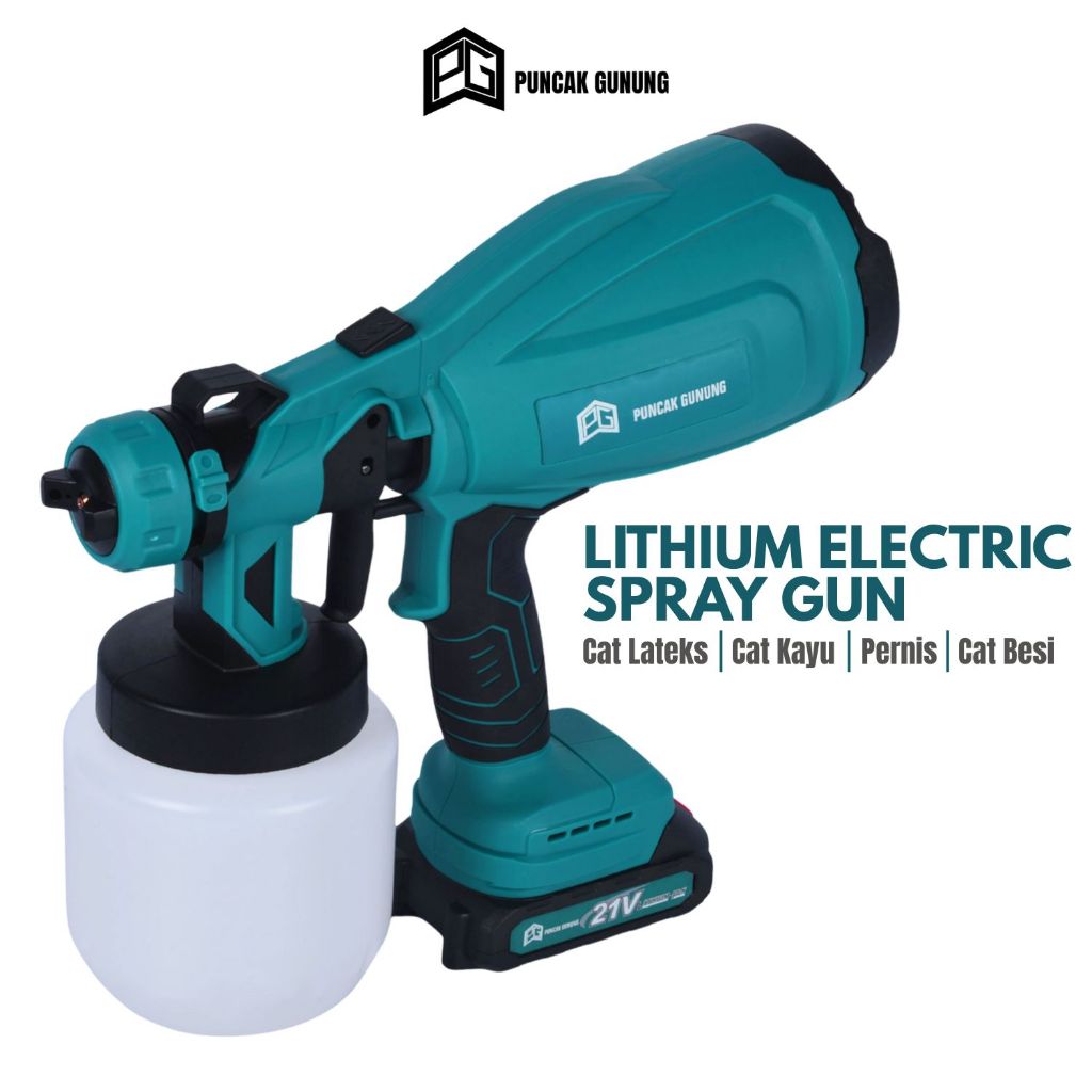 Spray Gun Alat Semprot Cat Listrik 21V Baterai Lithium untuk Cat Kayu, Besi, & Tembok - G10A1