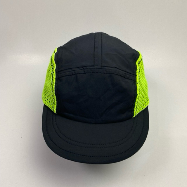 Topi running lari trail run outdoor warna hitam hijau stabilo