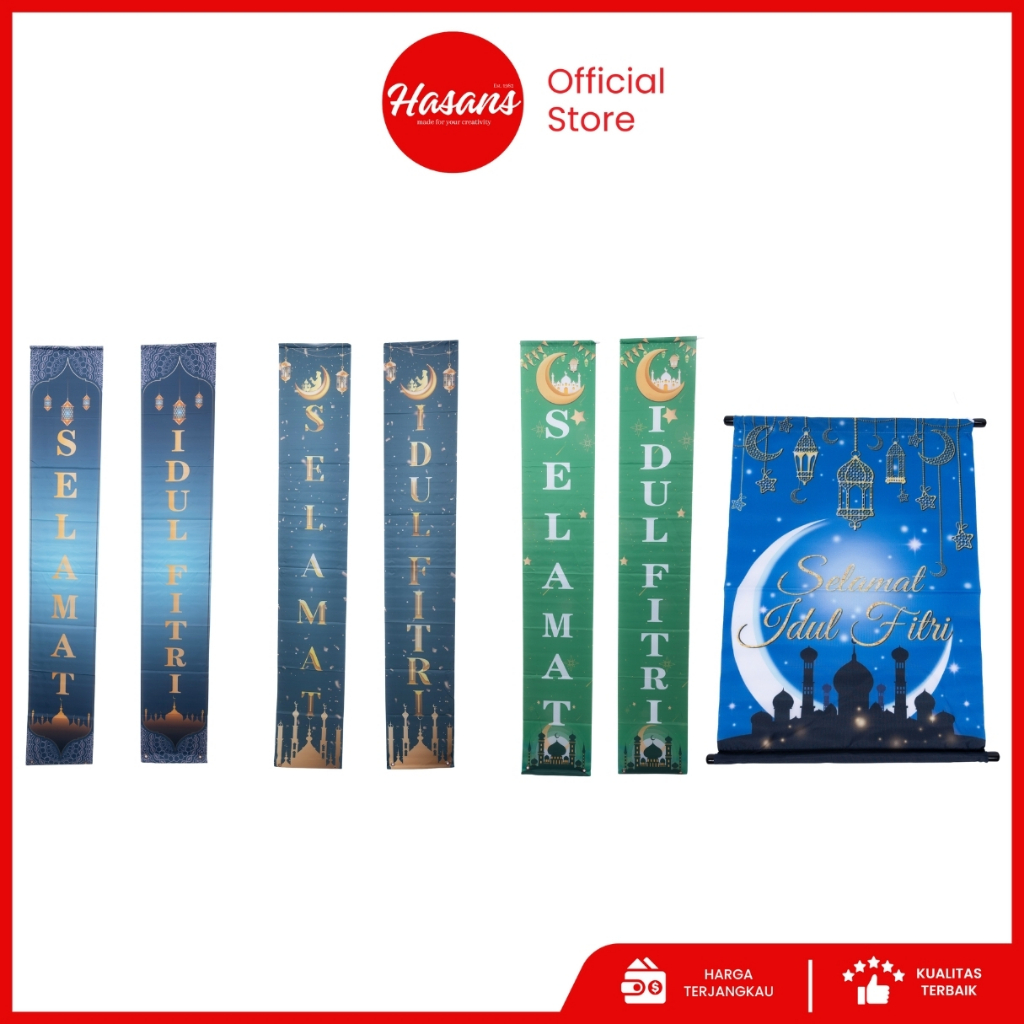 Hasans / Spanduk Idul Fitri / Hiasan Idul Fitri / Dekorasi Ramadhan / Dekorasi Hari Raya Idul Fitri 