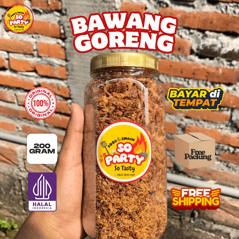 

SOPARTY Bawang Merah Goreng – 200 Gram Asli Nganjuk Kriuk Gurih Renyah Tahan Lama