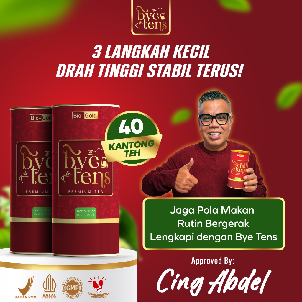 

BYE TENS Bio Gold Premium Tea 2 KALENG Teh Herbal Hipertensi Tekanan Darah Tinggi Kolesterol BPOM