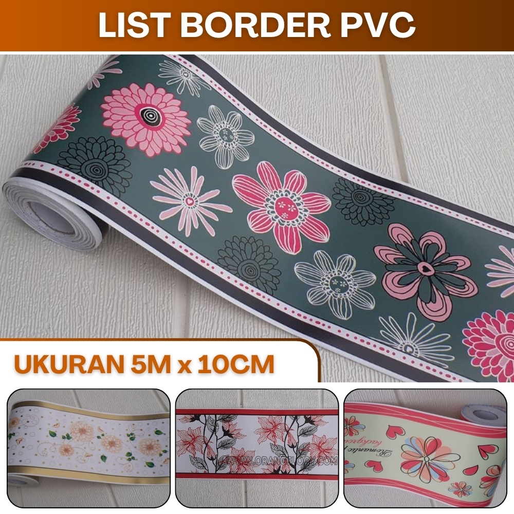 List Stiker Dinding Bawah Motif Wall Border Dekorasi Dinding Bahan Premium PVC 5Meter Anti Air
