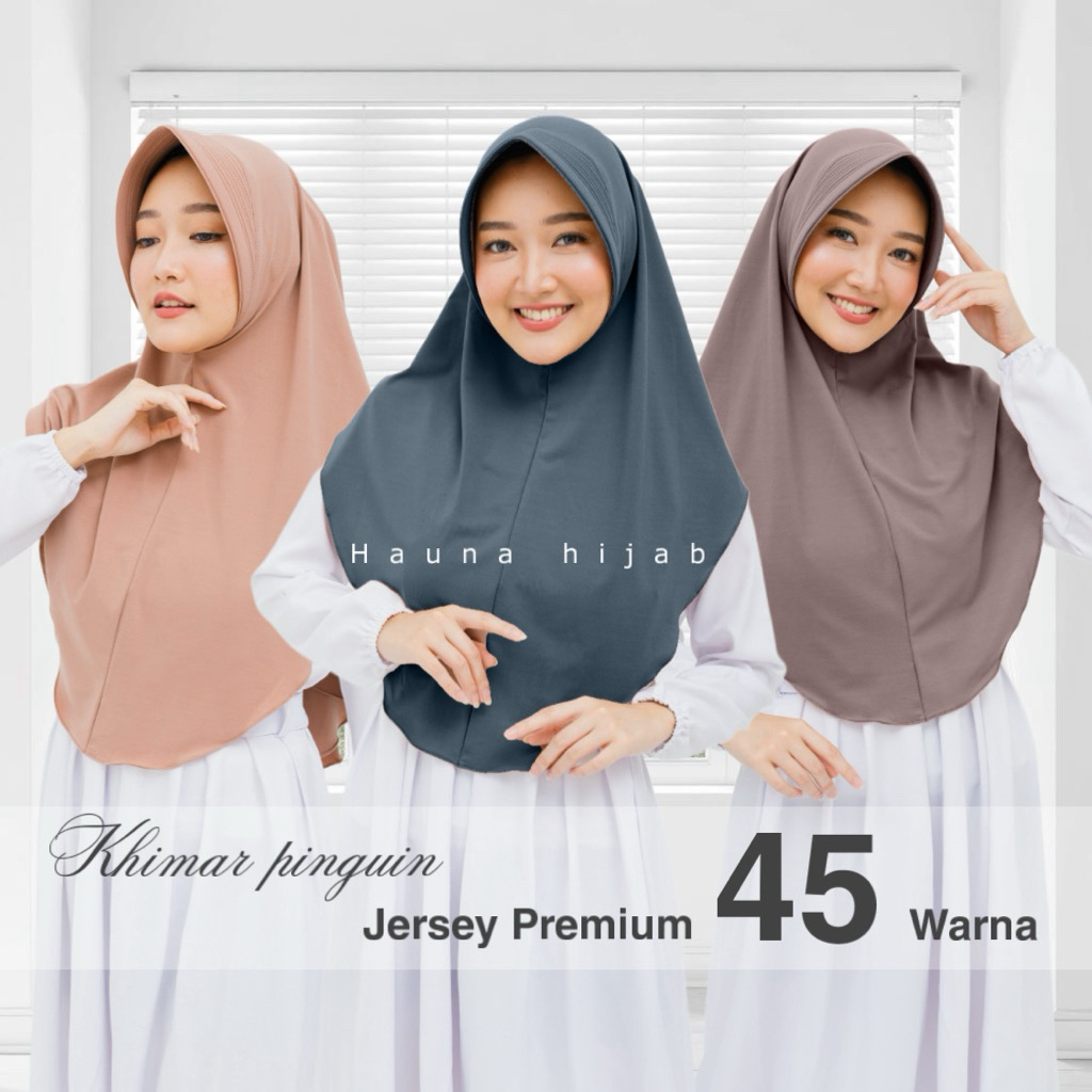 Khimar Jersey 45 WARNA /Khimar Pinguin Pet Antem Jersey Premium /Simple Pet Jersey |Hauna Hijab