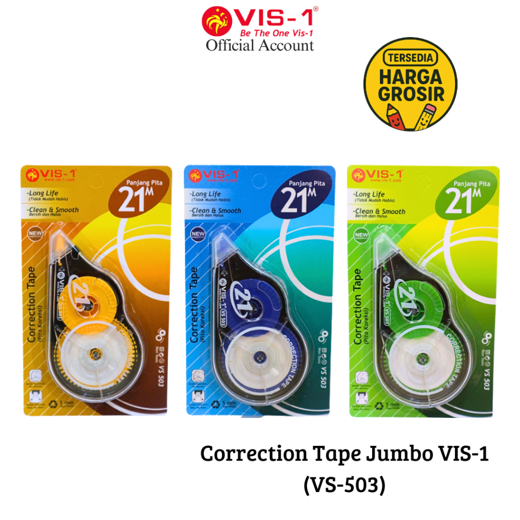 

VIS-1 Correction Tape kode VS-503 Jumbo / Tip-ex / Stipo Kertas / Tipex