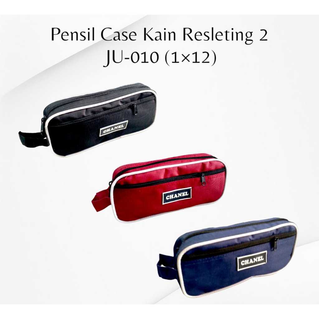 

Kotak Pensil 2 resleting JU -010 /pensil case kain murah