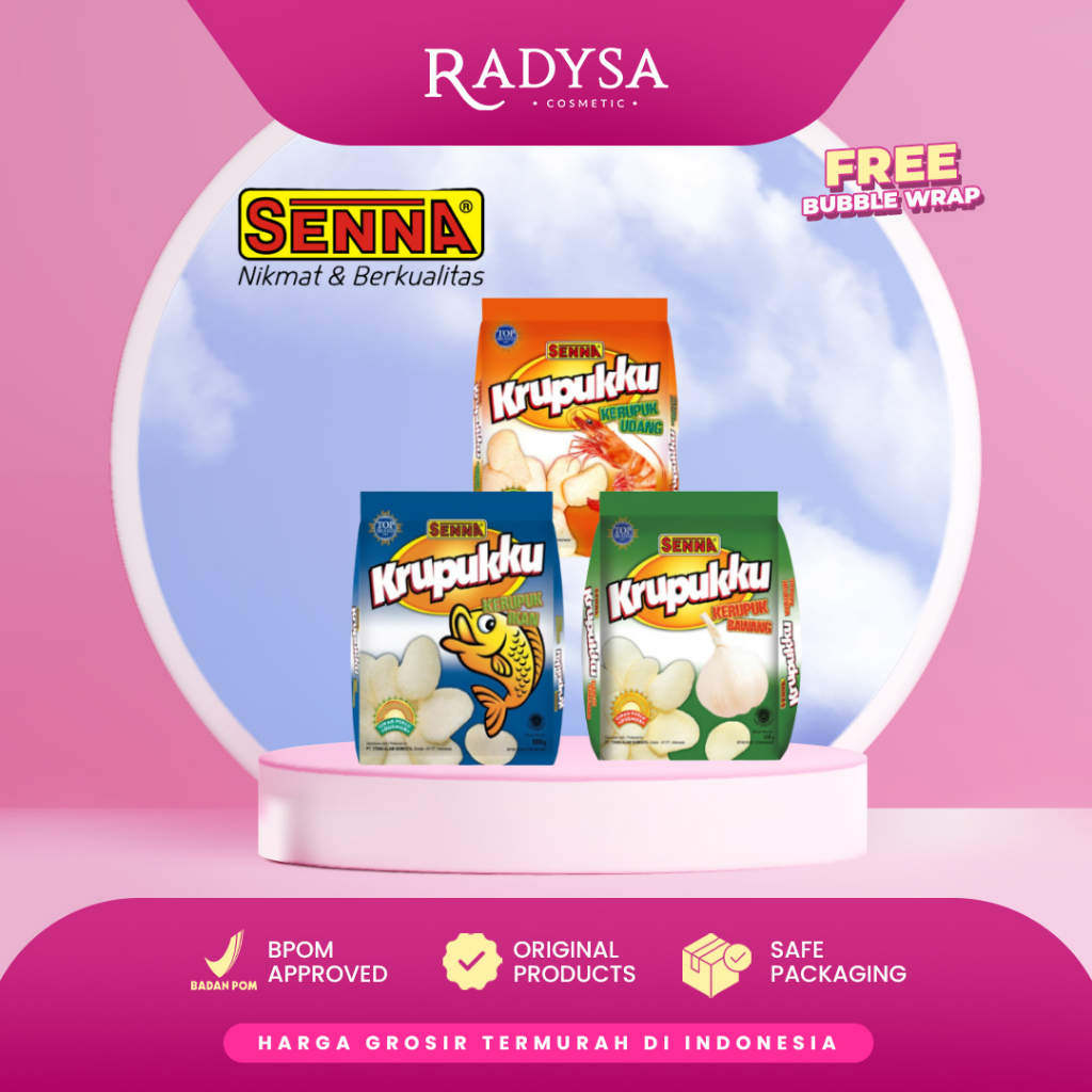 

- SENNA Krupukku 200gr / Krupuk Ikan / udang / bawang / Camilan Kerupuk
