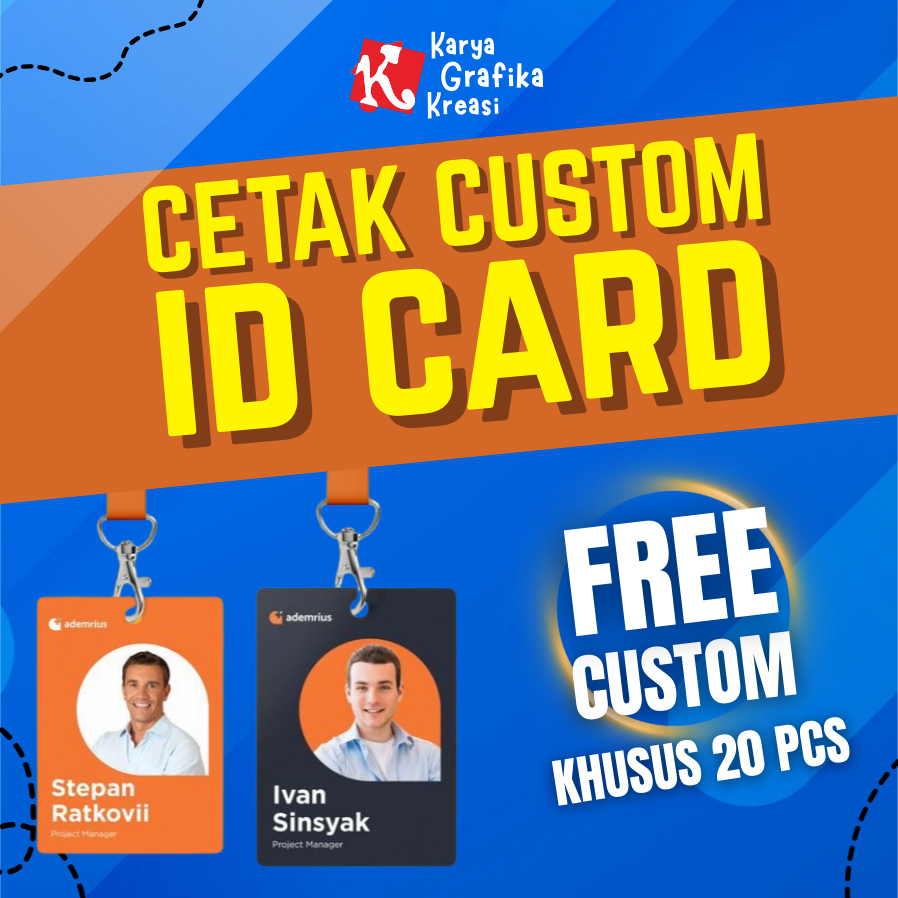 

Cetak ID Card Custom/Kartu Member Karyawan (1 Sisi/2 Sisi ) Dengan Bahan PVC Berkualitas