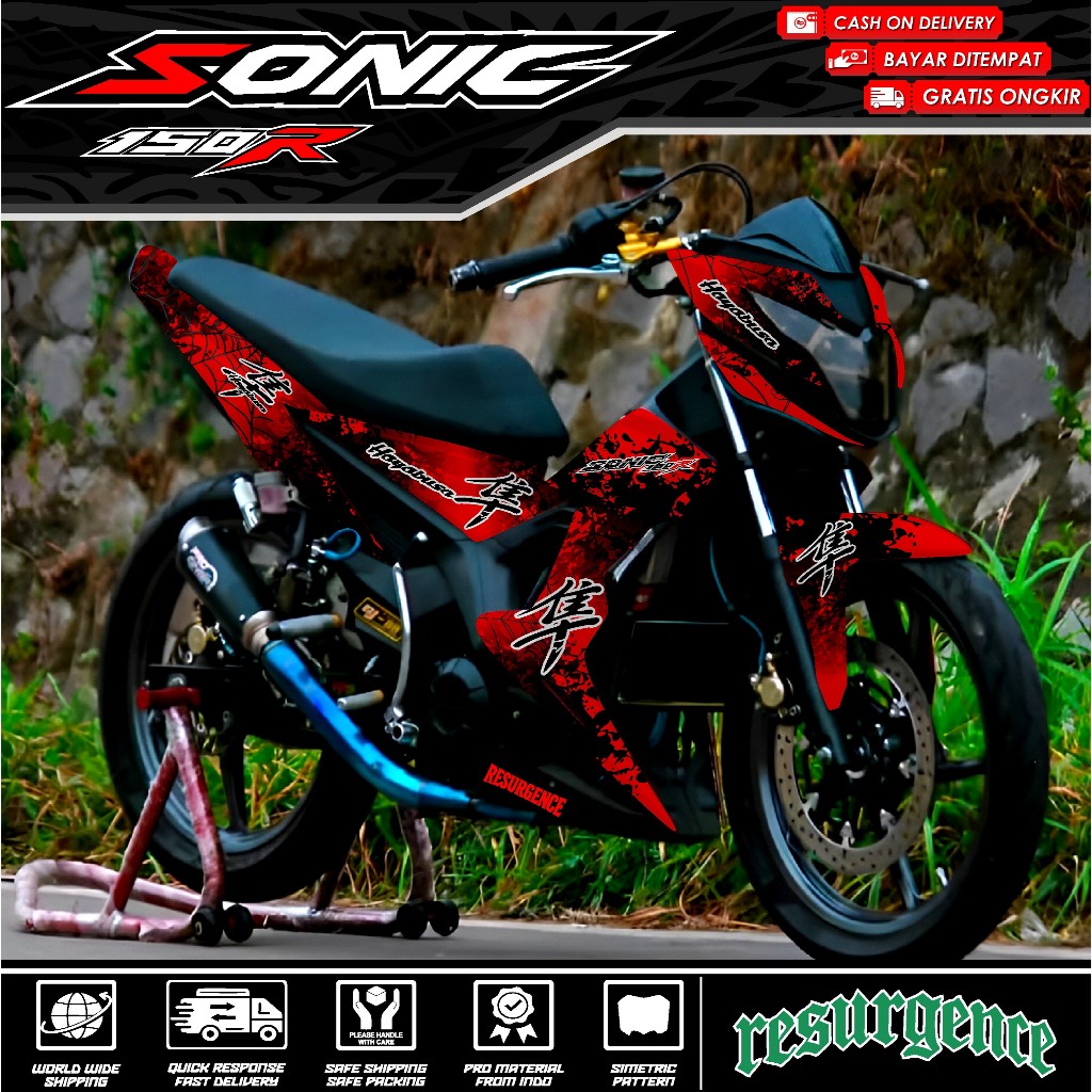 (COD) Decal Sticker Honda Sonic 150r Full body Terbaru - Dekal Stiker Variasi Sonic 150 R Desain Gra