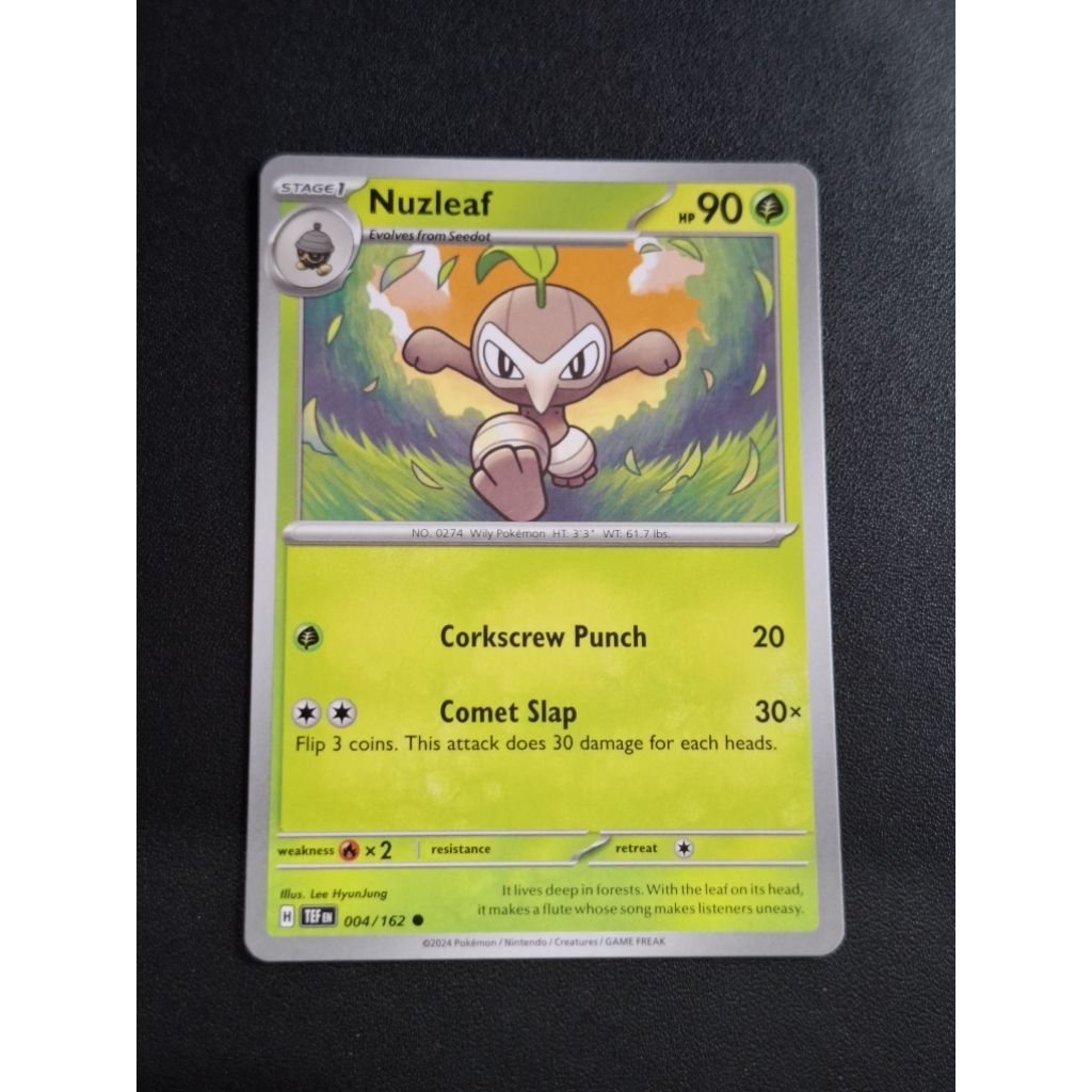 kartu pokemon original common Nuzleaf TEF 004/162