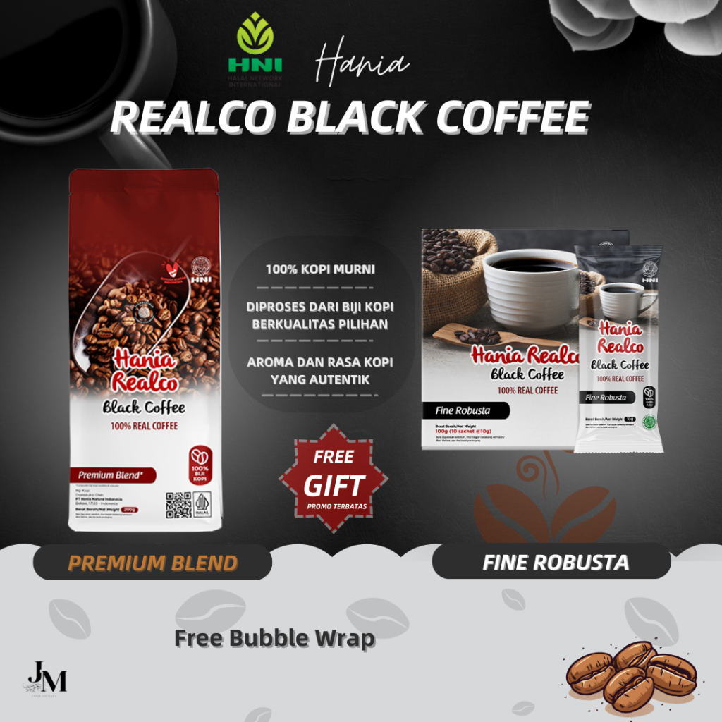 

HANIA REALCO Black Coffee – Premium Blend & Fine Robusta | Biji Kopi / Kopi Bubuk