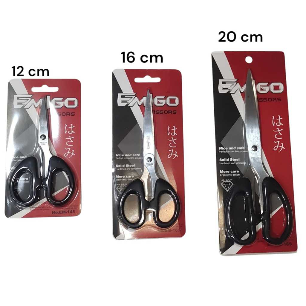 

Gunting EMIGO kecil sedang besar serbaguna multifungsi Hitam stainless steel