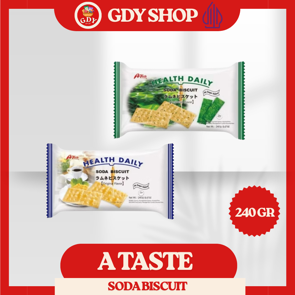 

A-Taste | Health Daily | Biskuit Soda | 240gr | Original | Seaweed