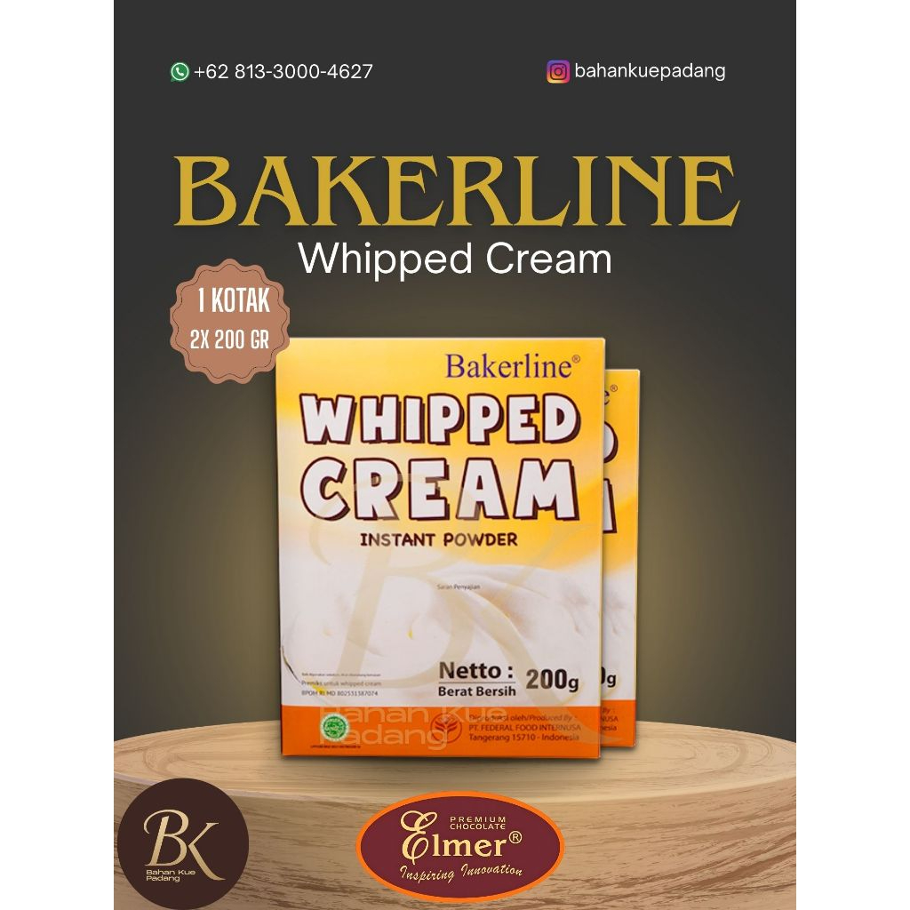 

Bakerline Whipped Cream Instan Powder / WePCream Bubuk Kemasan 2 x 200 Gr