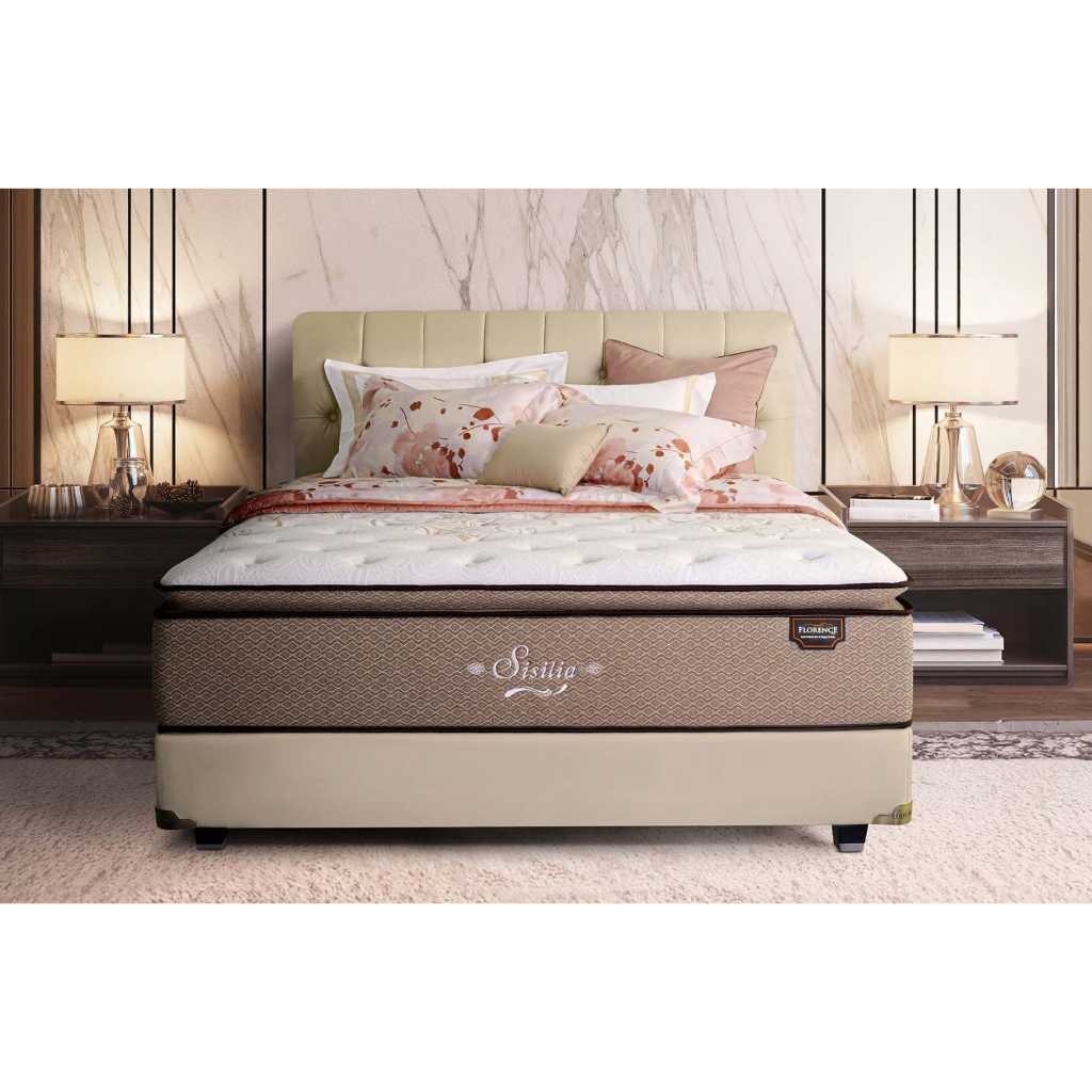 Florence Sisilia Kasur Spring Bed Matras 160 x 200 dan 180 x 200 with Holistic Sleep Protection Matt