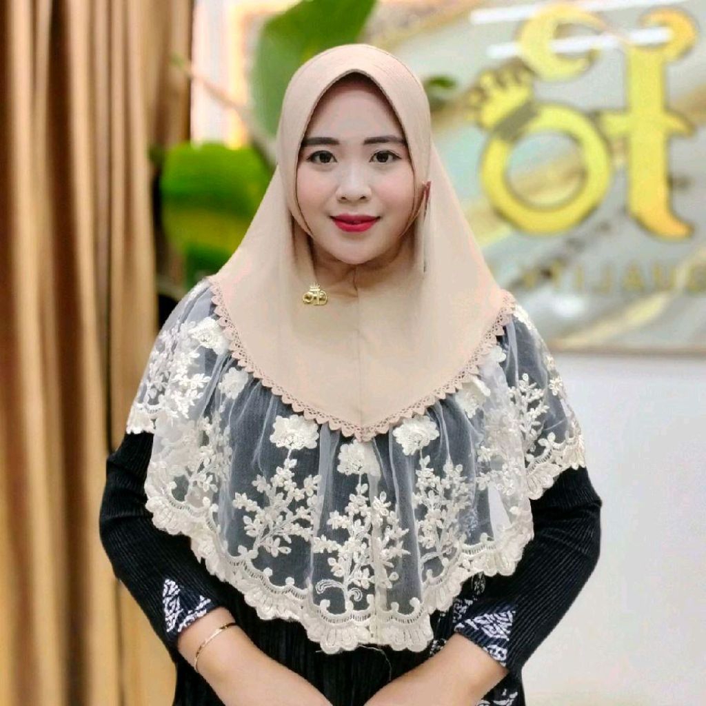 Jilbab instan fo benazir renda mewah
