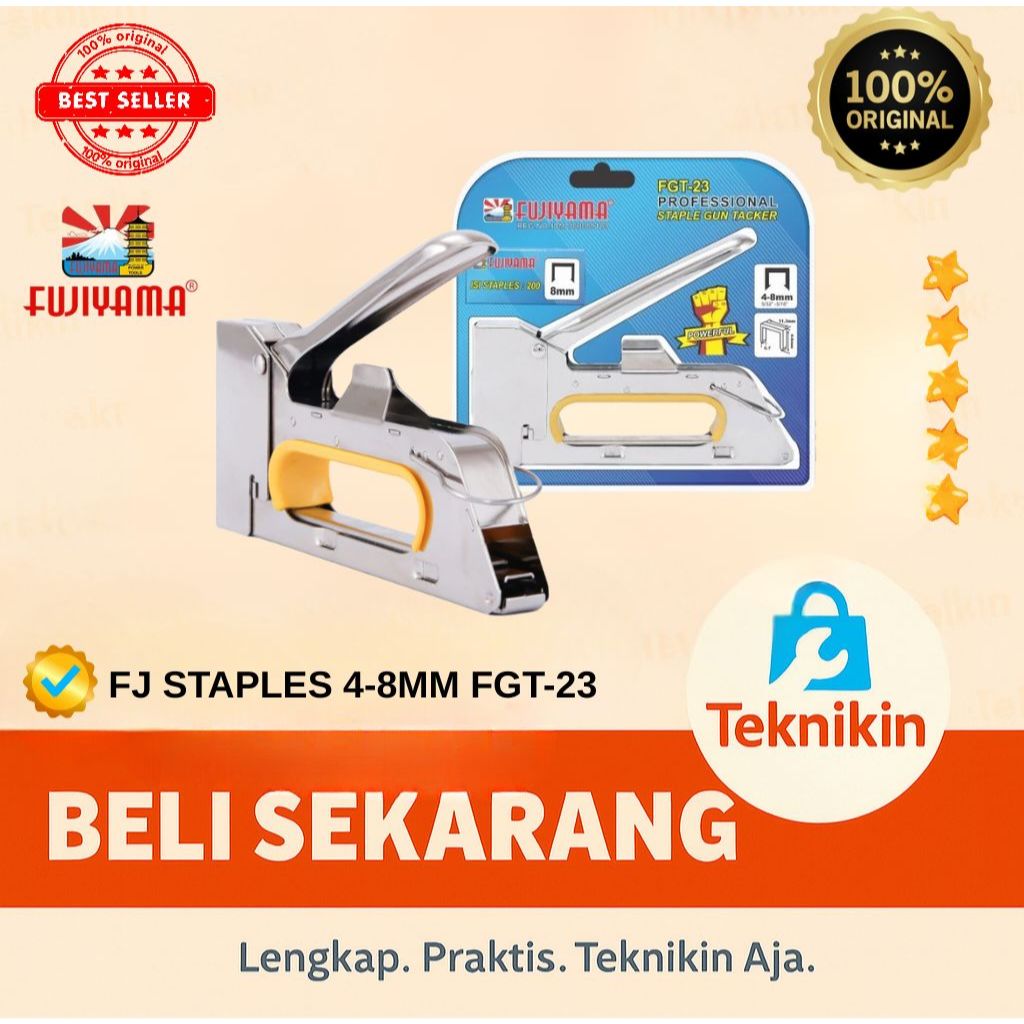 

Alat Tembak Klip ATK FUJIYAMA FGT-23 Gun Tucker Staples Stapler Manual Tangan Mata U 13/4 - 13/6 - 13/8 Hekter Paku Tembak