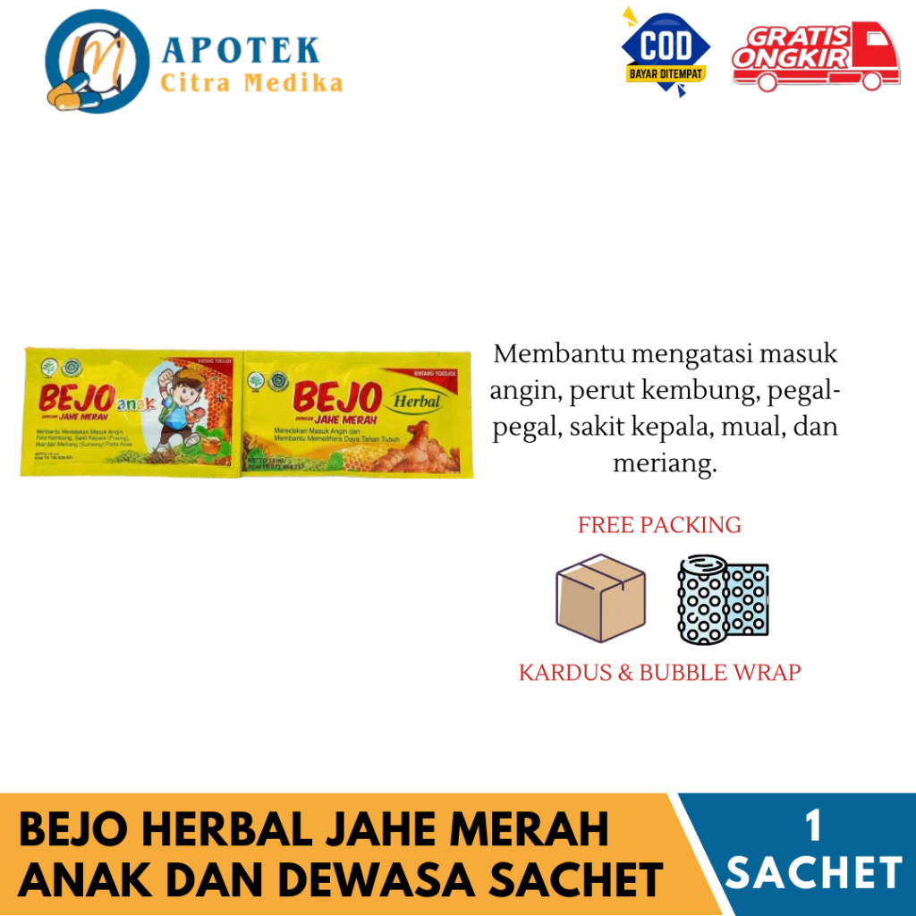

BEJO HERBAL JAHE MERAH & - Meredakan Masuk Angin, Pegal, Mual dan Perut Kembung